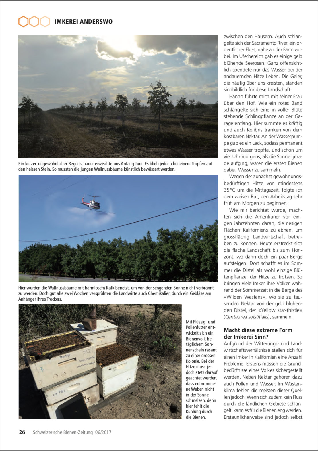 Artikel Imker auf Weltreise-letzte Station: Amerika Seite 2 Schweizerische Bienenzeitung Felix Mrowka